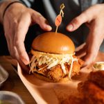Lucky's hot spicy fried chicken burger pick-up