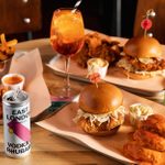 Lucky's famous spice chicken burgers and sides