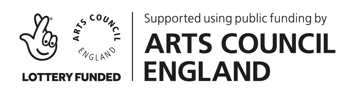 Arts Council England Lottery Funded: Supported using public funding by Arts Council England logo