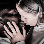 Paapa Essiedu as Tristan and Taylor Russell as Connie in The Effect. They are holding each other, about to kiss.