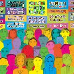 Colorful artwork depicting a diverse group of people with inspiring messages above them. Messages include 