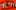 A bright red background with the black text 